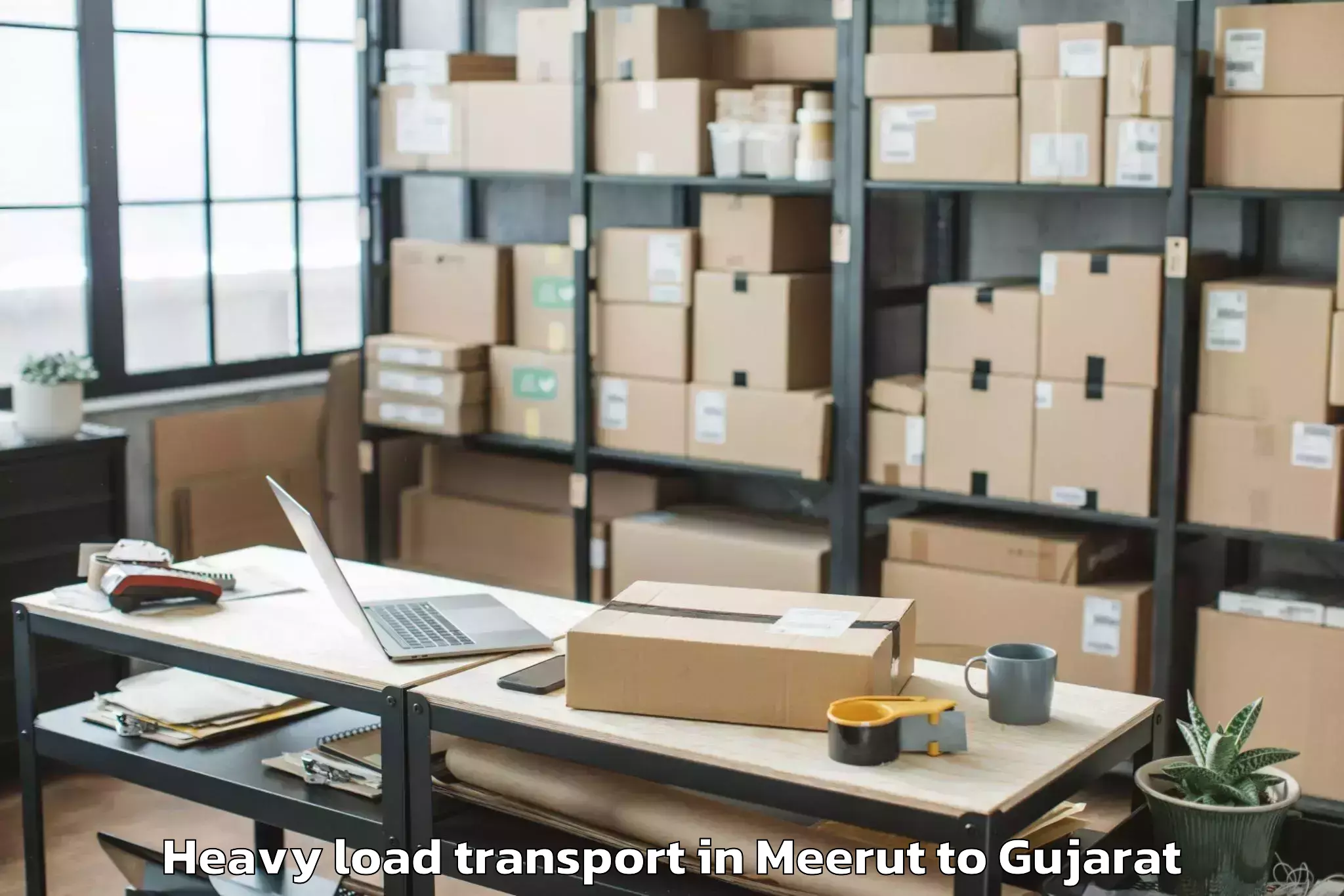 Easy Meerut to Himmatnagar Heavy Load Transport Booking